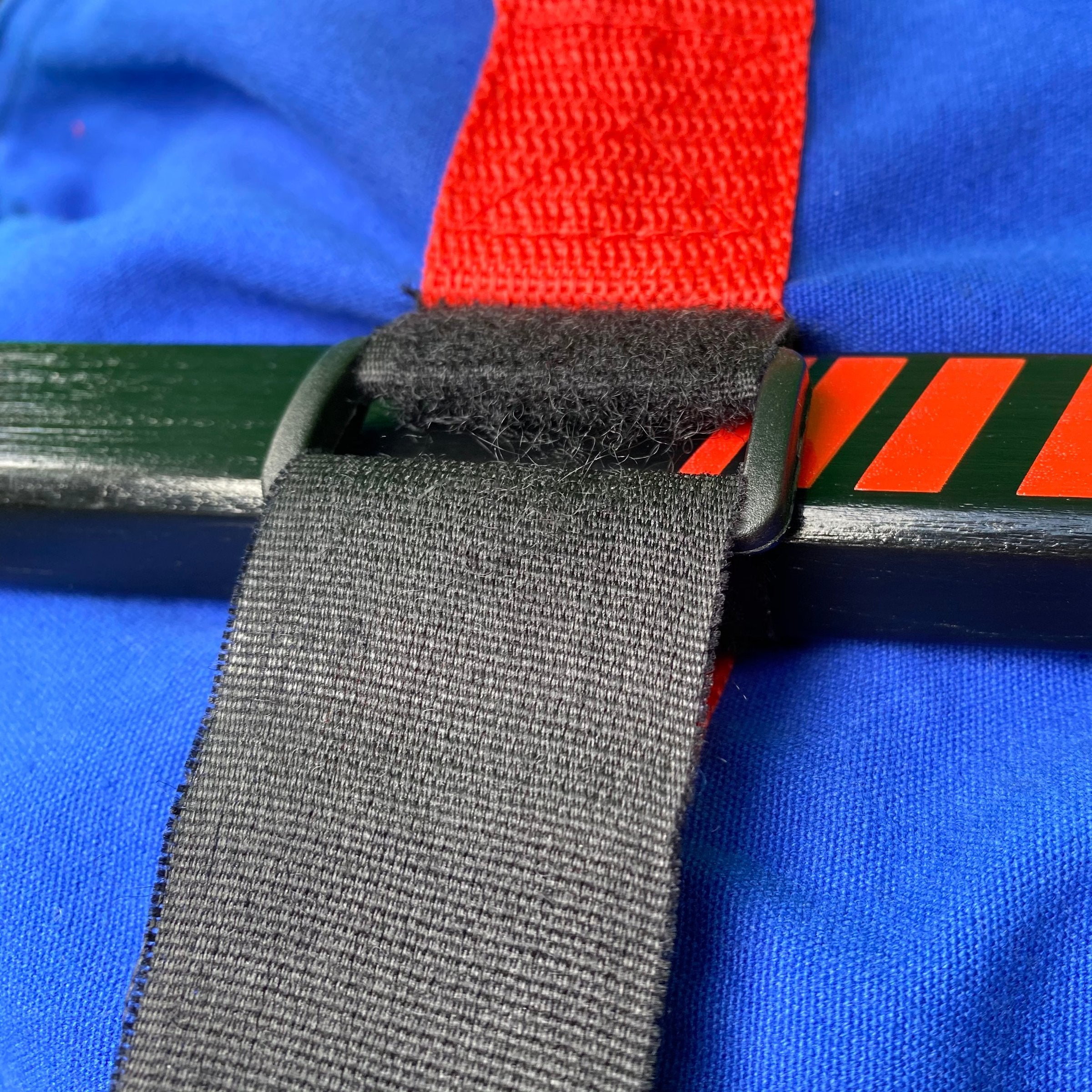 a detailed shot of the Velcro strap
