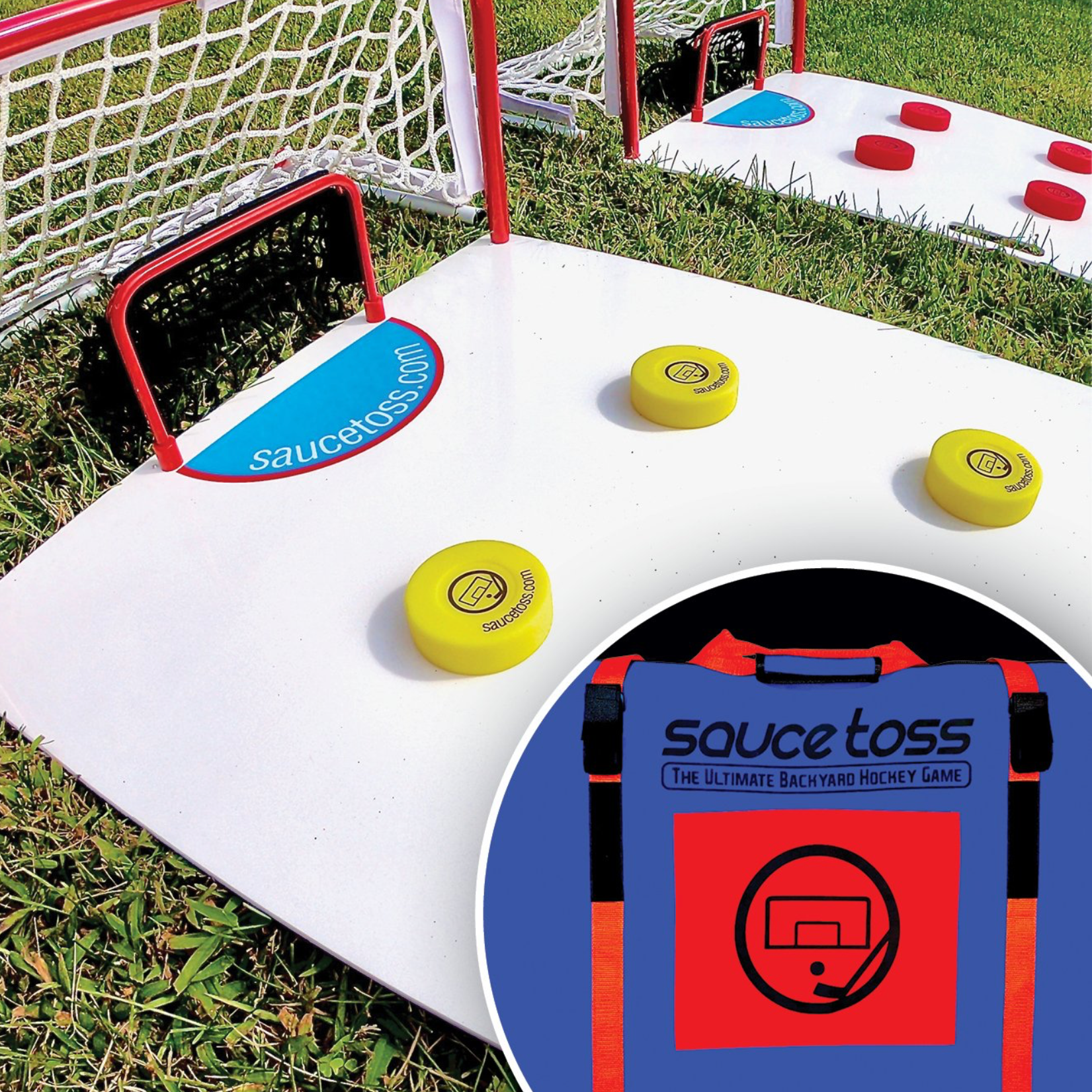 Sauce Toss Boards in grass with the Travel Bag